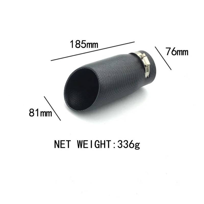 Endrohr Auto Styling Out 76mm/85mm Auspuffanlage Carbon Endrohr Schwarz Edelstahl Auspuff Endrohr 1pcs Universal Auspuff Endrohr(A) von AWGNTQQ