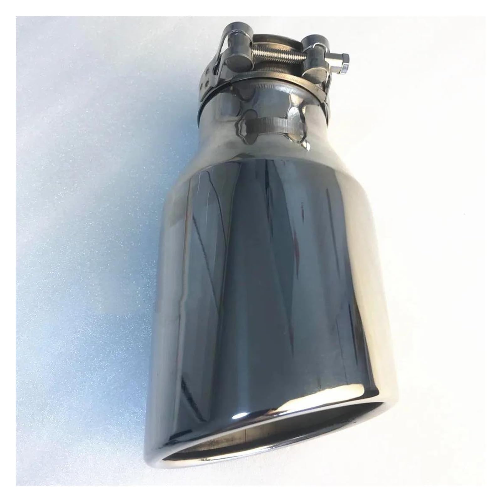 Endrohr Automobil-Schalldämpfer Modifiziertes Endrohr Edelstahl Silber Großes Kaliber 114 Universeller Heckhals Schräger Auspuffkopf Leicht Auspuff Endrohr(60MM IN-101MM Out) von AWGNTQQ