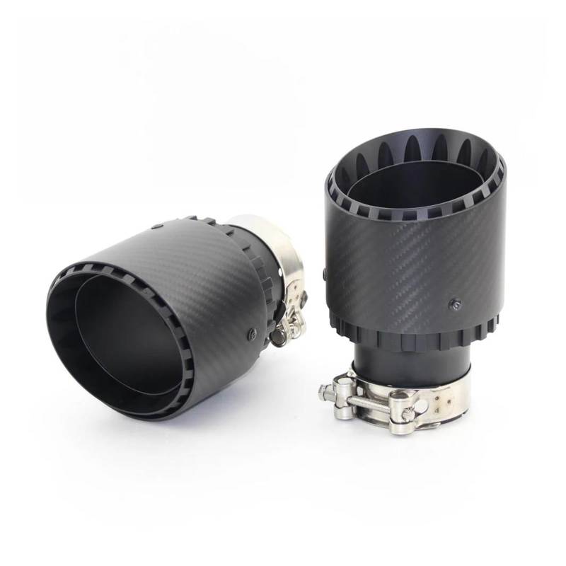 Endrohr Automobil Universal Carbon Fiber Tail Throat Aluminiumlegierung Schalldämpfer Schwarzes Rad Single Out Twill Matte Auspuffdüsenspitze Auspuff Endrohr(60mm-89mm) von AWGNTQQ