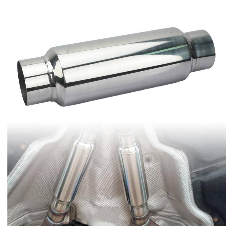 Endrohr Autozubehör Auspuffanlagen 2 2,25 2,5 3'' Auspuffschalldämpfer High Flow Schalldämpfer Spitzenausschnitt Edelstahl Fluchtrohr Schalldämpfer Auspuff Endrohr(63x101x63) von AWGNTQQ