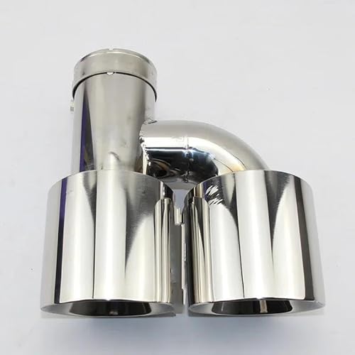 Endrohr Autozubehör Edelstahl H-Typ Doppelauslass 101 Mm 114 Mm Gerader Seitenauspuffrohr-Heckhals Auspuff Endrohr(76mm Out 101mm) von AWGNTQQ