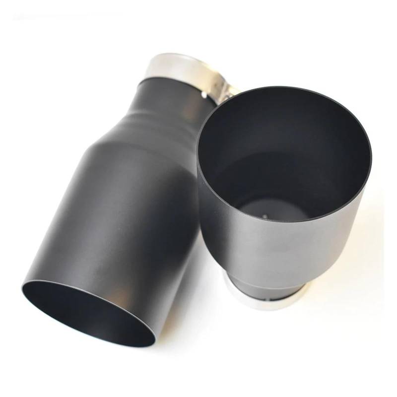 Endrohr Autozubehör Flacher Edelstahl-Schalldämpfer Mattschwarze Spitze Schrägschnitt-Endrohr 1 Stück Universal Auspuff Endrohr(60-101 Slash) von AWGNTQQ