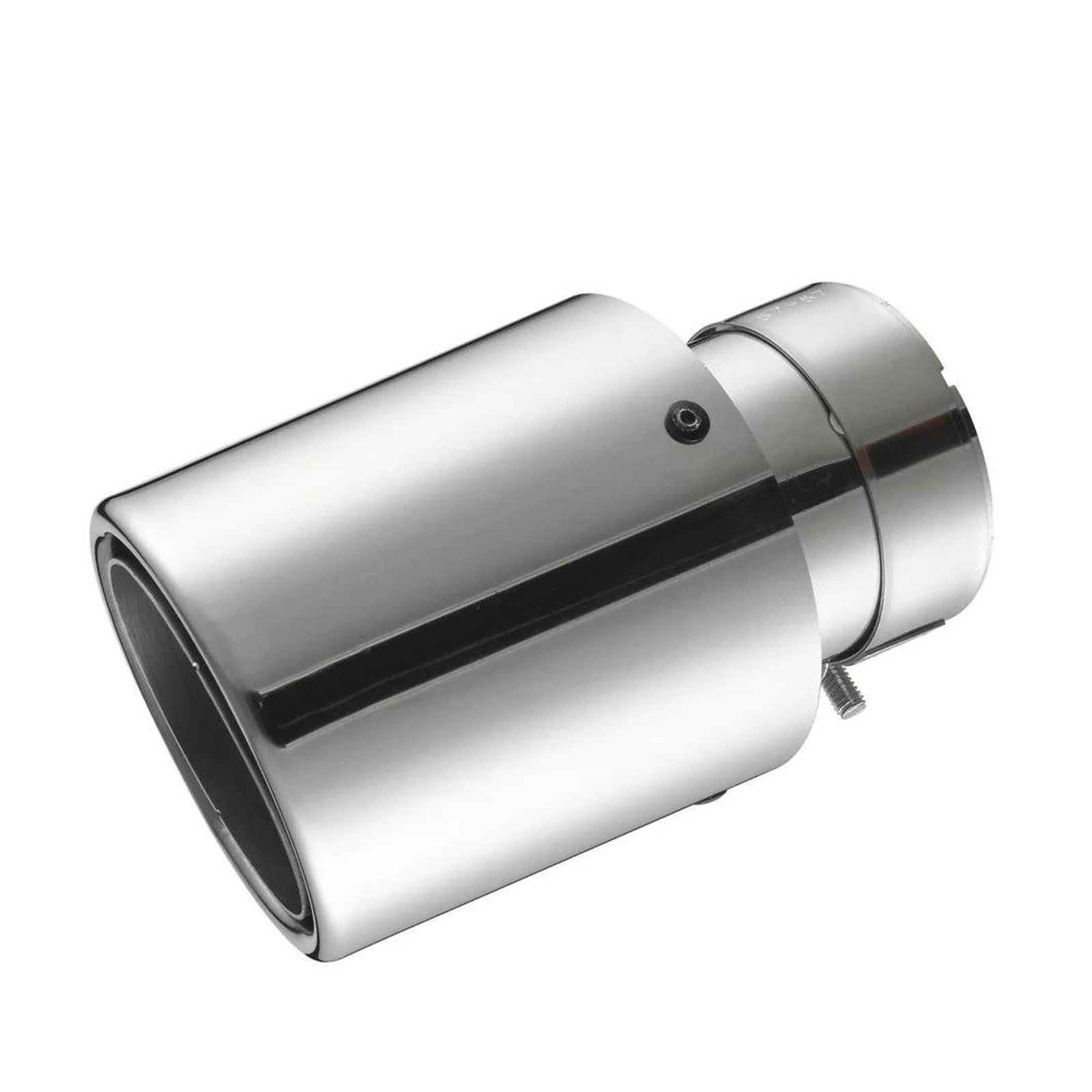 Endrohr EPLUS Auto-Edelstahl-Schalldämpferspitze Auspuffanlage, Universelles Crimpen, Silberne Dekoration Auspuffrohr-Schalldämpfer Für Auspuff Endrohr(57mm-101mm) von AWGNTQQ
