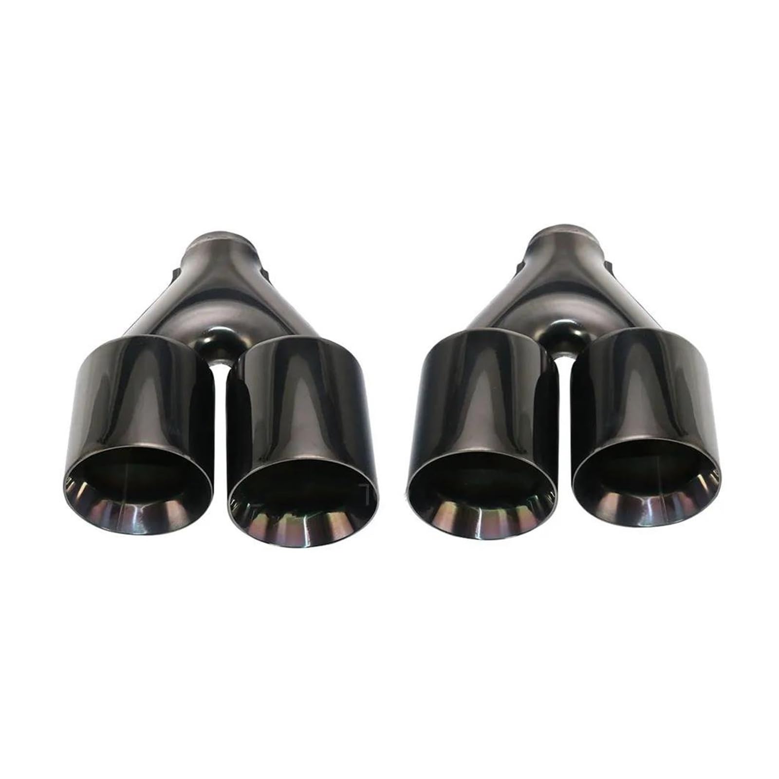 Endrohr Edelstahl 2,5 Auto Auspuffspitze 4 Dual Outlet Auto Schalldämpfer Endrohr Silber Schwarz1PCS Auspuff Endrohr(EM20115c-R) von AWGNTQQ