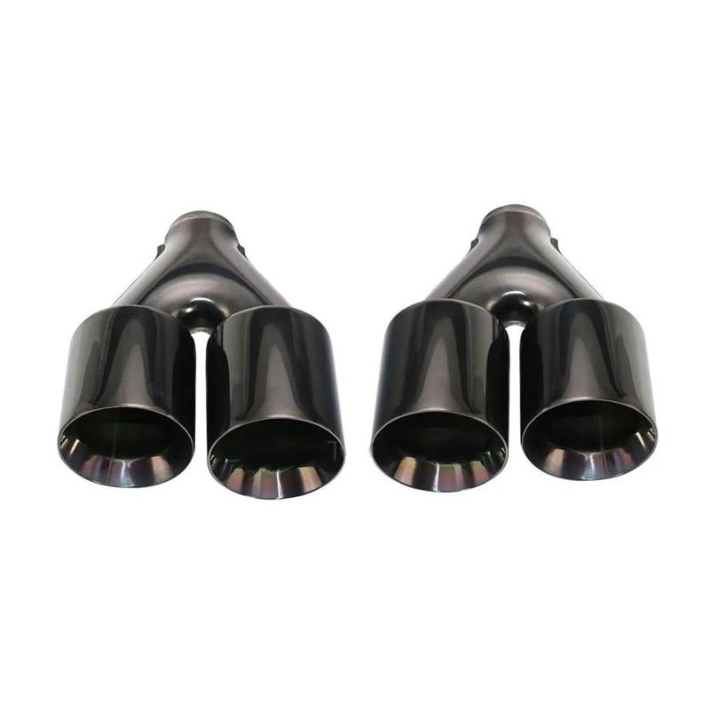 Endrohr Edelstahl 2,5 Auto Auspuffspitze 4 Dual Outlet Auto Schalldämpfer Endrohr Silber Schwarz1PCS Auspuff Endrohr(H0EM20115c-R) von AWGNTQQ