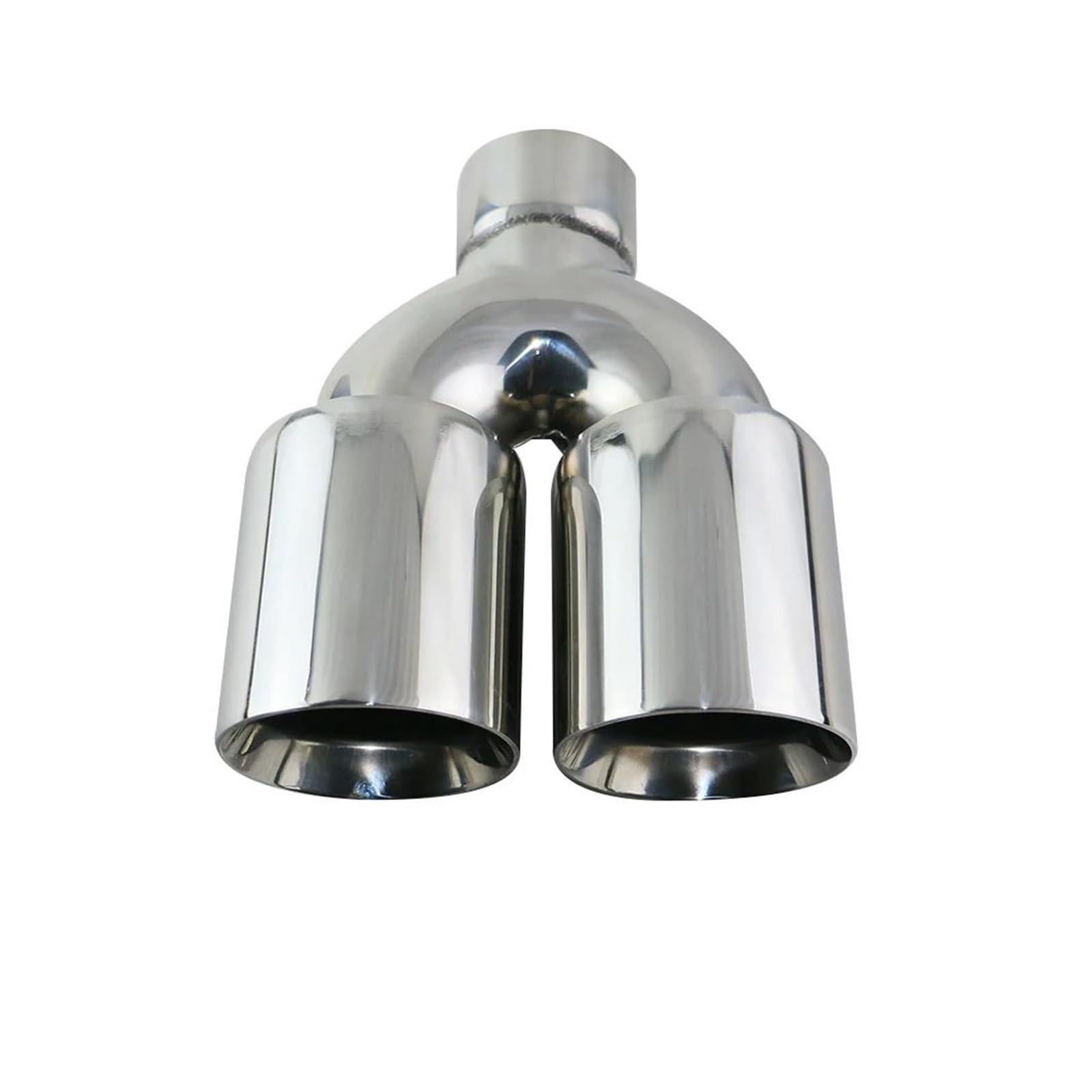 Endrohr Edelstahl-Auto-Auspuff-Endspitzen-Schnittstelle, 63 Mm, Rund, Dual-Auslass 89 Mm Auto-Schalldämpfer-Endrohr Silber Universal Auspuff Endrohr(EM20115a) von AWGNTQQ
