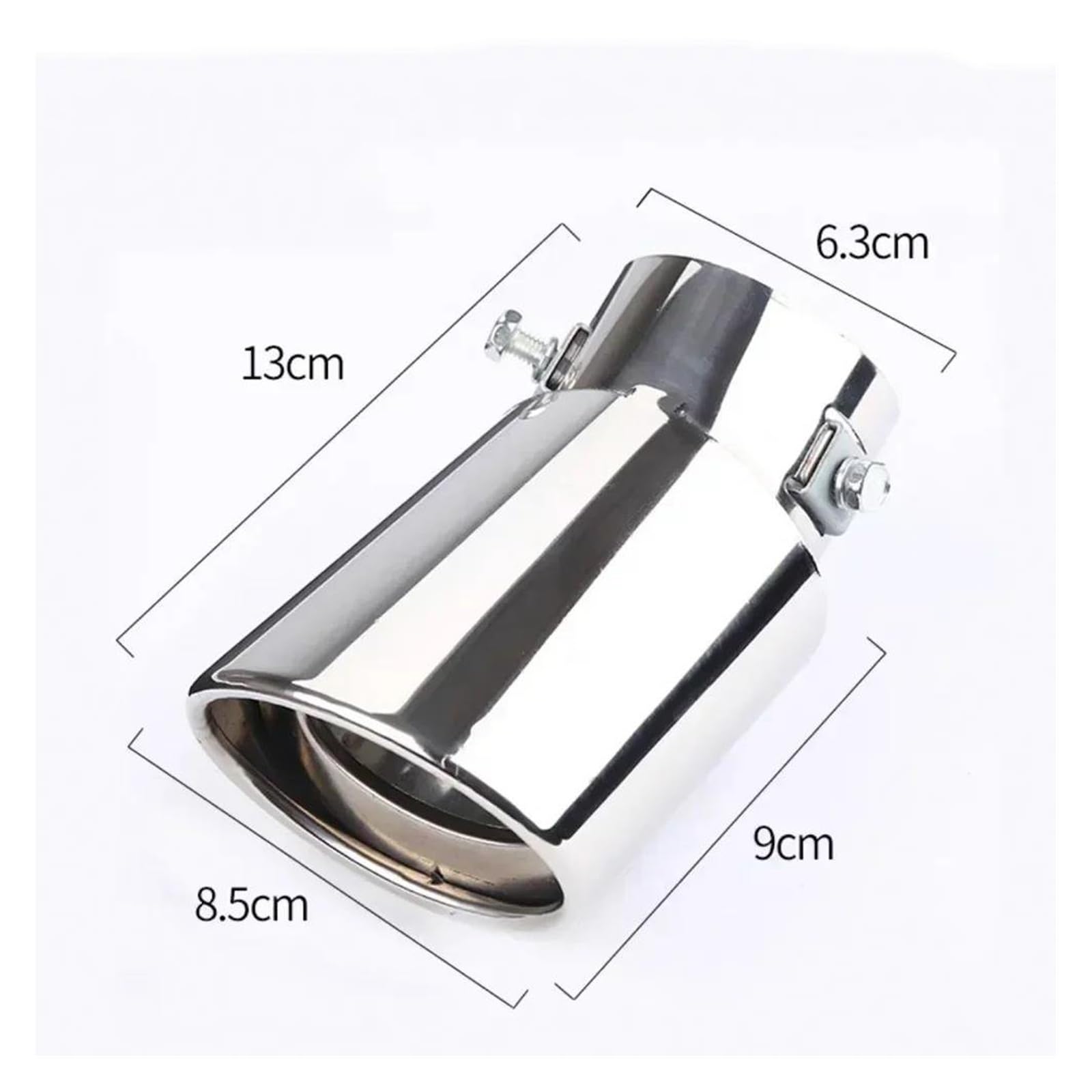 Endrohr Edelstahl-Autoheck Universal-Auspuffrohr Mehrere Farben Und Stile Rundes Heckmodifikations-Auspuffrohr Autozubehör Auspuff Endrohr(Curved-Silver) von AWGNTQQ