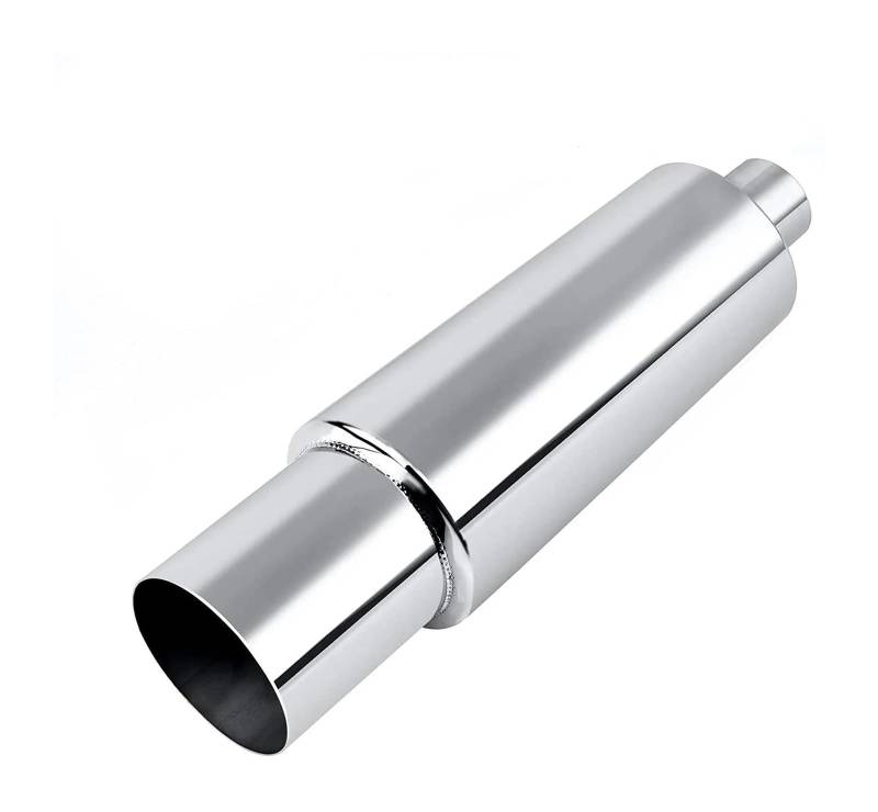 Endrohr Endrohr Auto-Auspuffanlagen Edelstahl-Schalldämpferspitze Endrohr Universeller Einlass 2,5-Zoll-Auslass 4-Zoll-Motorrad-Schalldämpfer Auspuff Endrohr(Silber) von AWGNTQQ