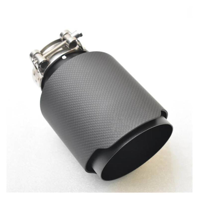 Endrohr FÜR Edelstahl Universal-Auspuffrohr Schalldämpferrohr Für X4 Automobile Mikrospitzen Mattschwarzes Rohr Kohlefaser Remus Auspuff Endrohr(51MM IN -76MM Out) von AWGNTQQ