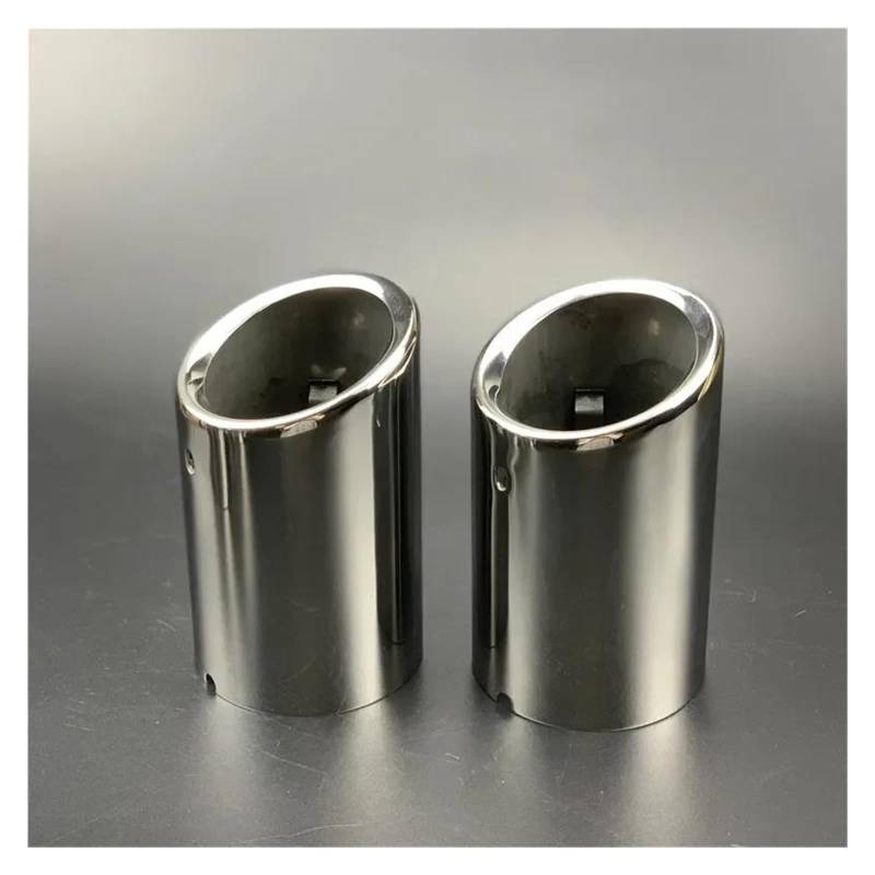 Endrohr Für A4 Für A5 Für A6 Für Q3 09-16 1 Paar Edelstahl Auto Auspuff Gerade Endrohr Tipps 80mm Einlass Auspuff Endrohr(Silver 2pc) von AWGNTQQ