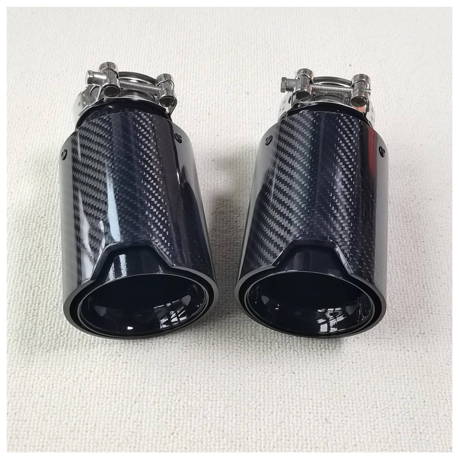 Endrohr Für M2 Für M3 Für M4 Für M5 M6 M 1 Stück Glänzend Carbon Fiber Tail Auspuff System Schalldämpfer Rohr Serie Universal Schwarz Innenrohr Auspuff Endrohr(54MM IN 105MM Out) von AWGNTQQ