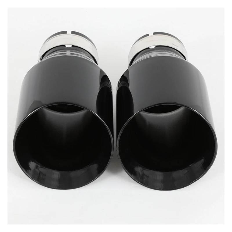 Endrohr Für Serie 1 PC Auto Modifizierter Edelstahl Glänzend Schwarz Auspuffrohr Universal Bevel Edeg Glänzende Schalldämpferspitze Auspuff Endrohr(60MM IN 76MM Out) von AWGNTQQ