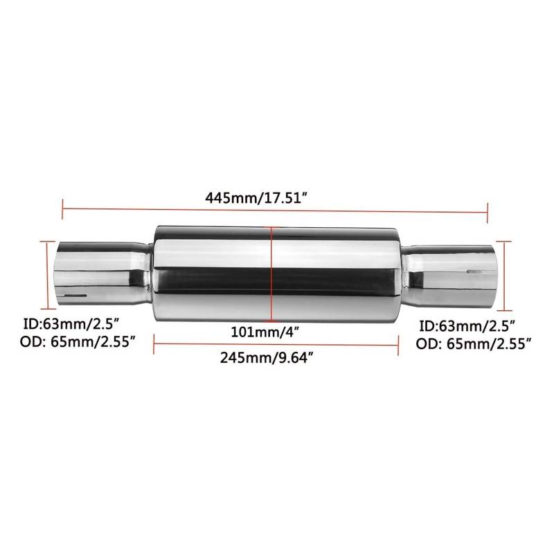 Endrohr Universal 2,25"/2,5" ID Edelstahl Auto Auspuff Schalldämpfer Resonator Chrom Schalldämpferspitze Auspuffanlage Auspuff Endrohr(Size 1) von AWGNTQQ