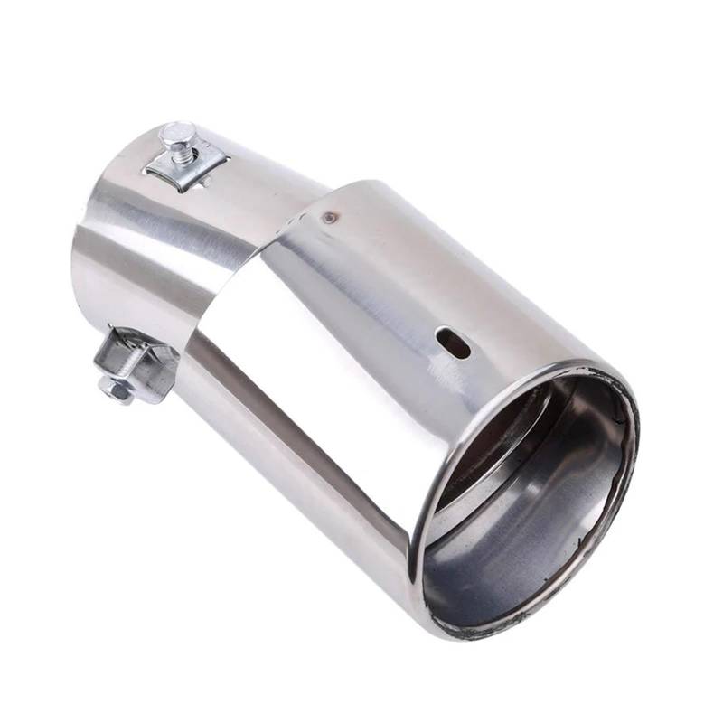 Endrohr Universal Auto Hinten Runde Auspuff Schwanz Schalldämpfer Spitze Chrom Edelstahl Automobil Schalldämpfer Spitze Ersatz Auto Zubehör Auspuff Endrohr(Curved) von AWGNTQQ