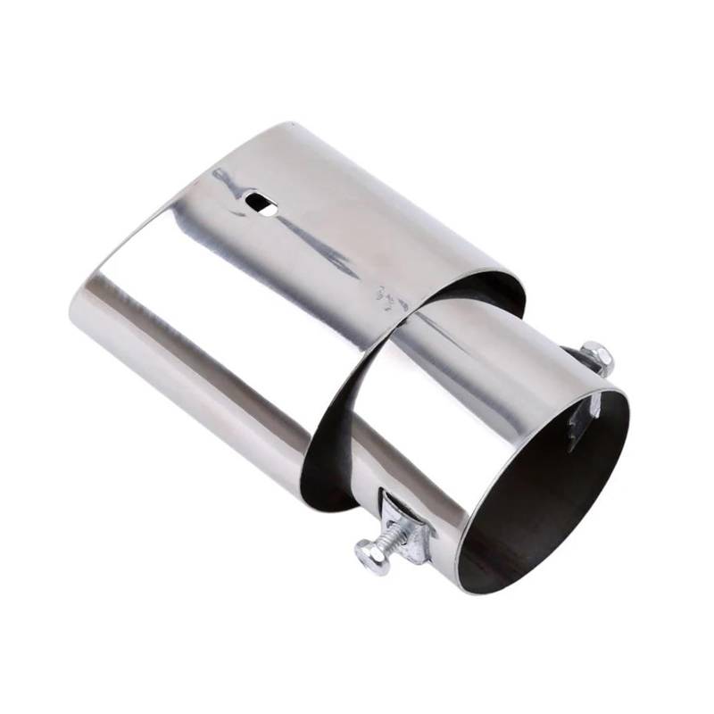 Endrohr Universal Auto Hinten Runde Auspuff Schwanz Schalldämpfer Spitze Chrom Edelstahl Automobil Schalldämpfer Spitze Ersatz Auto Zubehör Auspuff Endrohr(Direct) von AWGNTQQ