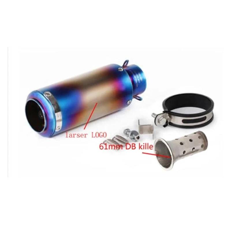 Endrohr Universeller 51 Mm/60 Mm Motorrad-Auspuff Mit DB-Killer, Motorrad-Auspuffrohr-Schalldämpfer GP-Projekt-Auspuffrohr Aus Kohlefaser Auspuff Endrohr(F) von AWGNTQQ
