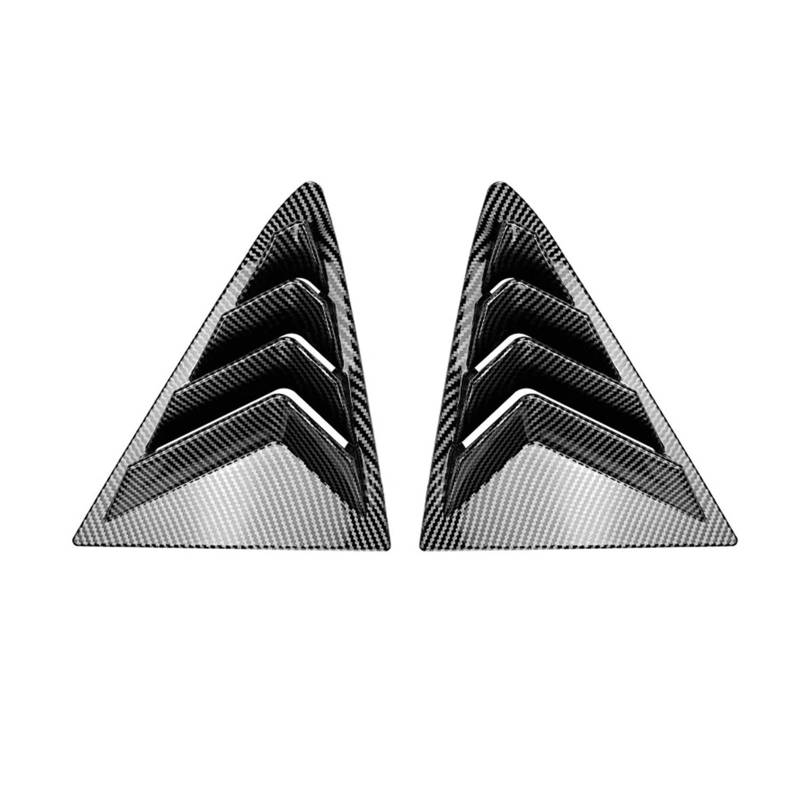 Heckspoiler Für Ford Für Fiesta MK8 2018 + Fenster Jalousien Spoiler Dreieck Fenster Auto Aufkleber Heckflügel(Carbon Black) von AWGNTQQ