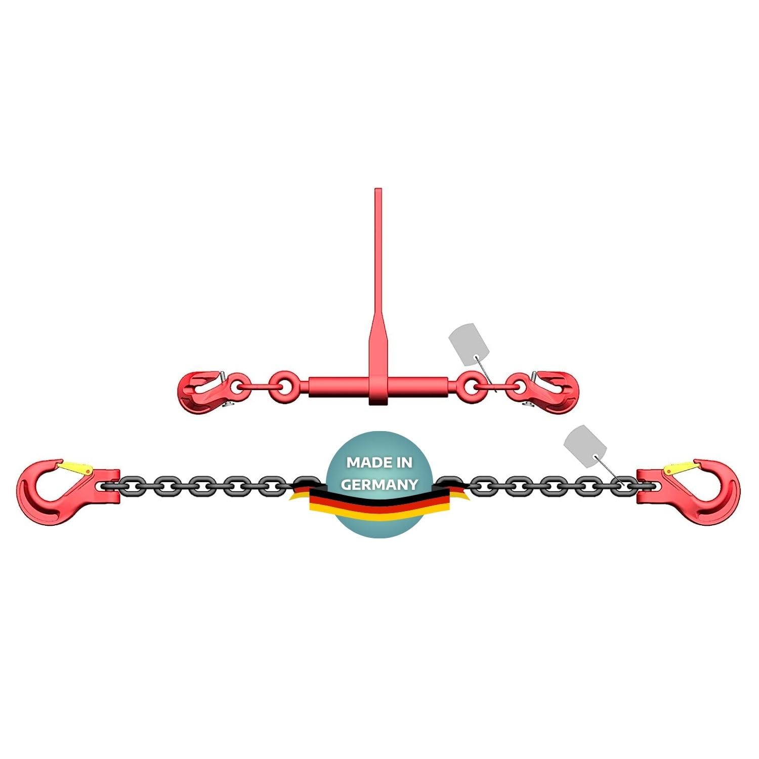 AWOTEX Zweiteilige Zurrkette 6 mm GK8 mit Ratschenlastspanner I langlebige Zurrkette für Bagger mit Ratsche I Sicherheitsgeprüfte Zurrkette für Bagger I Bagger-Zurrkette 1 m lang AWOTEX Zweiteilige Zurrkette 6 mm GK8 mit Ratschenlastspanner I langlebige Zurrkette für Bagger mit Ratsche I Sicherheitsgeprüfte Zurrkette für Bagger I Bagger-Zurrkette 1 m lang von AWOTEX