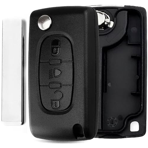 AWPARTS - Autoschlüssel-gehäuse - Funkschlüssel-Gehäuse - KFZ Fernbedienung Gehäuse Kfz-Schlüssel-Gehäuse kompatibel mit PEUGEOT 207, PEUGEOT 307, Citroen C2, C3, C4 von AWPARTS