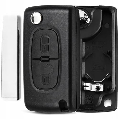 AWPARTS - Autoschlüssel-gehäuse - Funkschlüssel-Gehäuse - KFZ Fernbedienung Gehäuse Kfz-Schlüssel-Gehäuse kompatibel mit Peugeot 207 307 308 Partner von AWPARTS