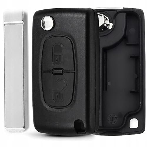 AWPARTS - Autoschlüssel-gehäuse - Funkschlüssel-Gehäuse - KFZ Fernbedienung Gehäuse Kfz-Schlüssel-Gehäuse kompatibel mit Peugeot 207 307 308 Partner von AWPARTS