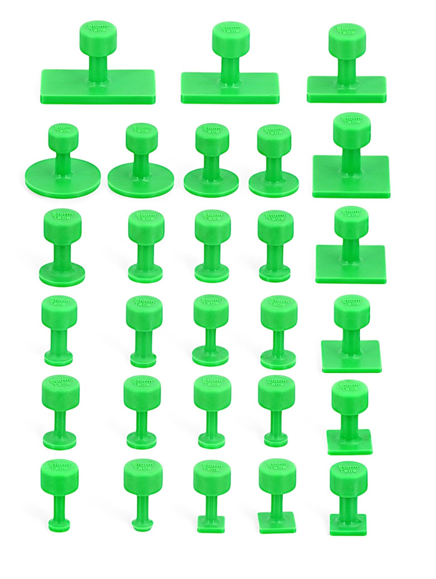 PDR Klebeadapter Set Storm TABS Variety Pack Rund Glatt für Hageldellen Zugadapter Glue Tabs for Paintless Dent Repair (Grün, Packung 28 Stück) - AWSPLASTIC VRPACK28 PDR Klebeadapter Set Storm TABS Variety Pack Rund Glatt für Hageldellen Zugadapter Glue Tabs for Paintless Dent Repair (Grün, Packung 28 Stück) - AWSPLASTIC VRPACK28 von AWSPLASTIC