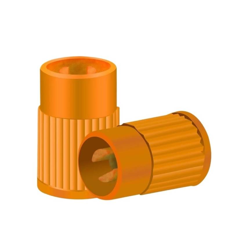 AXCAR 10 Stück Ventil-Kunststoffkappen Für Auto Motorrad LKW Reifen Staubschutz Ventilkappe Ventilkern Motorrad Bolzen(Orange) von AXCAR