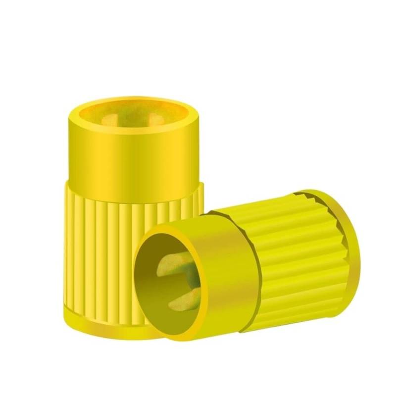 AXCAR 10 Stück Ventil-Kunststoffkappen Für Auto Motorrad LKW Reifen Staubschutz Ventilkappe Ventilkern Motorrad Bolzen(Yellow) von AXCAR