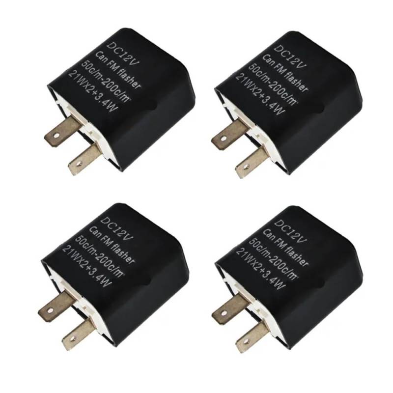 AXCAR 12V 2 Pin Motorrad Universal Einstellbares Relais Relais(4pcs) von AXCAR