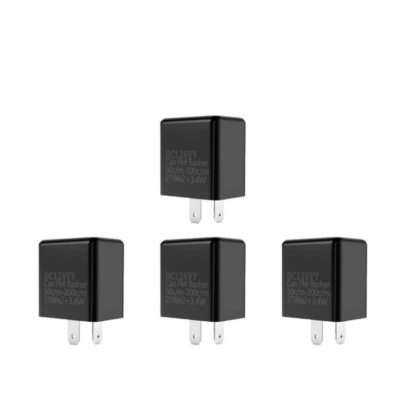 AXCAR 12V Motorrad-Relais Einstellbares Motorrad-Lichter-Relais(4pcs Black) von AXCAR