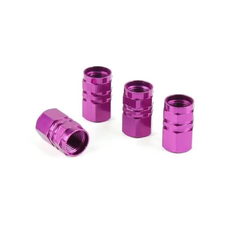 AXCAR 4 Stücke Motorrad Rad Reifen Reifen Luft Aluminiumlegierung Ventilkappen Vorbauabckung Sechseckige Reifen Rad Ventilkappen Motorrad Bolzen(Purple) von AXCAR