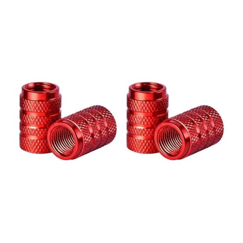 AXCAR 4 Teile/Satz Aluminium Legierung Whee Reifen Ventil Kappen Ventil Vorbauten Abckung Rad Kappe Für Motorrad Motorrad Bolzen(Red) von AXCAR