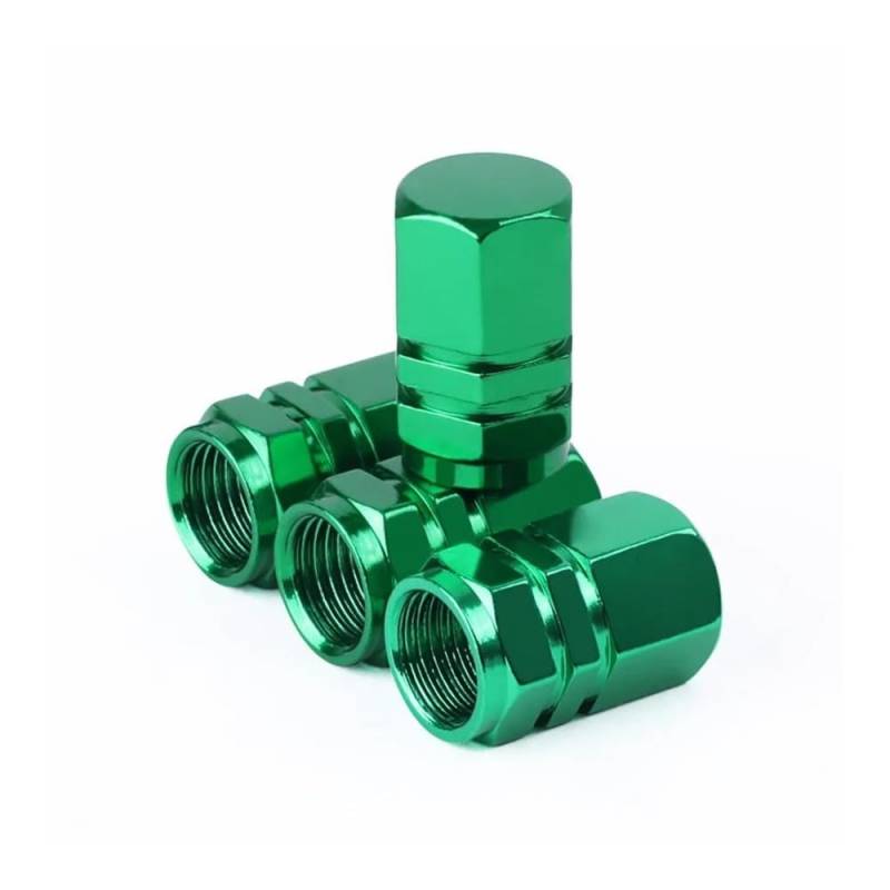 AXCAR Auto Reifen Rad Ventilkappen Motor Fahrrad Teile Tubeless Reifen Ventil Air Stem Caps Zubehör Motorrad Bolzen(Green) von AXCAR