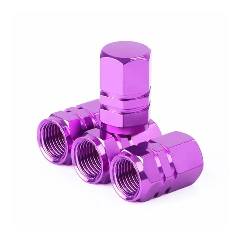AXCAR Auto Reifen Rad Ventilkappen Motor Fahrrad Teile Tubeless Reifen Ventil Air Stem Caps Zubehör Motorrad Bolzen(Purple) von AXCAR