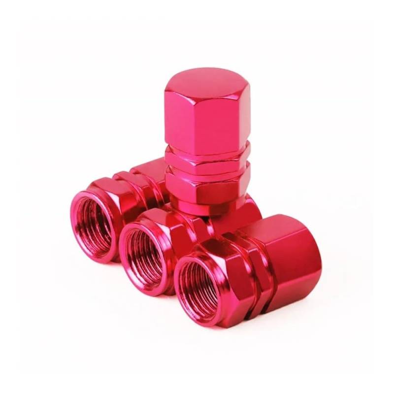 AXCAR Auto Reifen Rad Ventilkappen Motor Fahrrad Teile Tubeless Reifen Ventil Air Stem Caps Zubehör Motorrad Bolzen(Red) von AXCAR