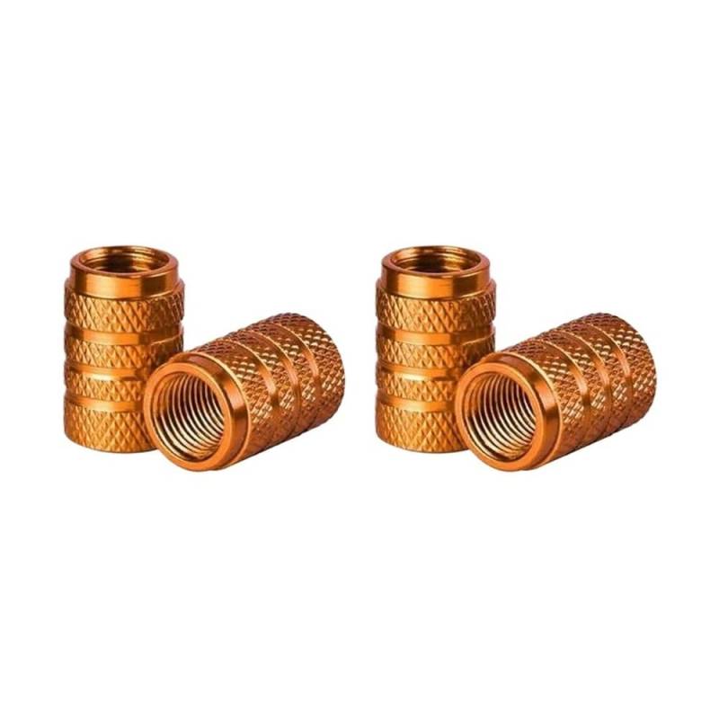 AXCAR Für Automobile Motorrär LKWs Fahrrär Aluminiumlegierung Auto-Rad-Reifen-Ventilkappen Reifenfelgen-Vorbauabckungen Motorrad Bolzen(Orange) von AXCAR