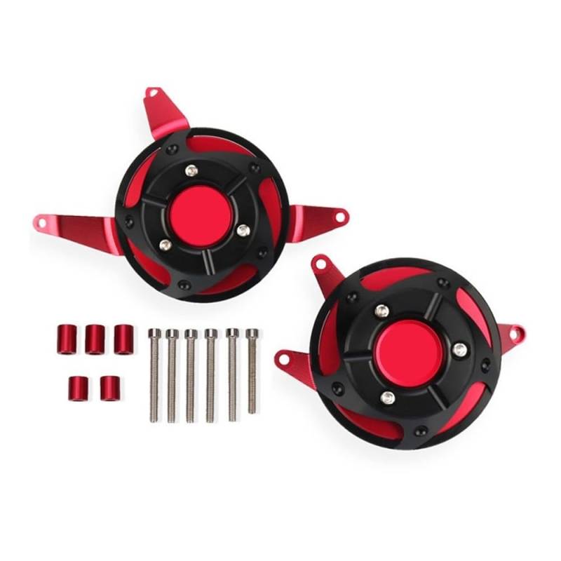 AXCAR Für CB650R Für Cb 650R 2021-2023 Motorrad-Motorgehäuse-Statorkupplungsabdeckungsschutz Crash Pad Frame Sliders Protector Motorgehäuse Stator(Red) von AXCAR