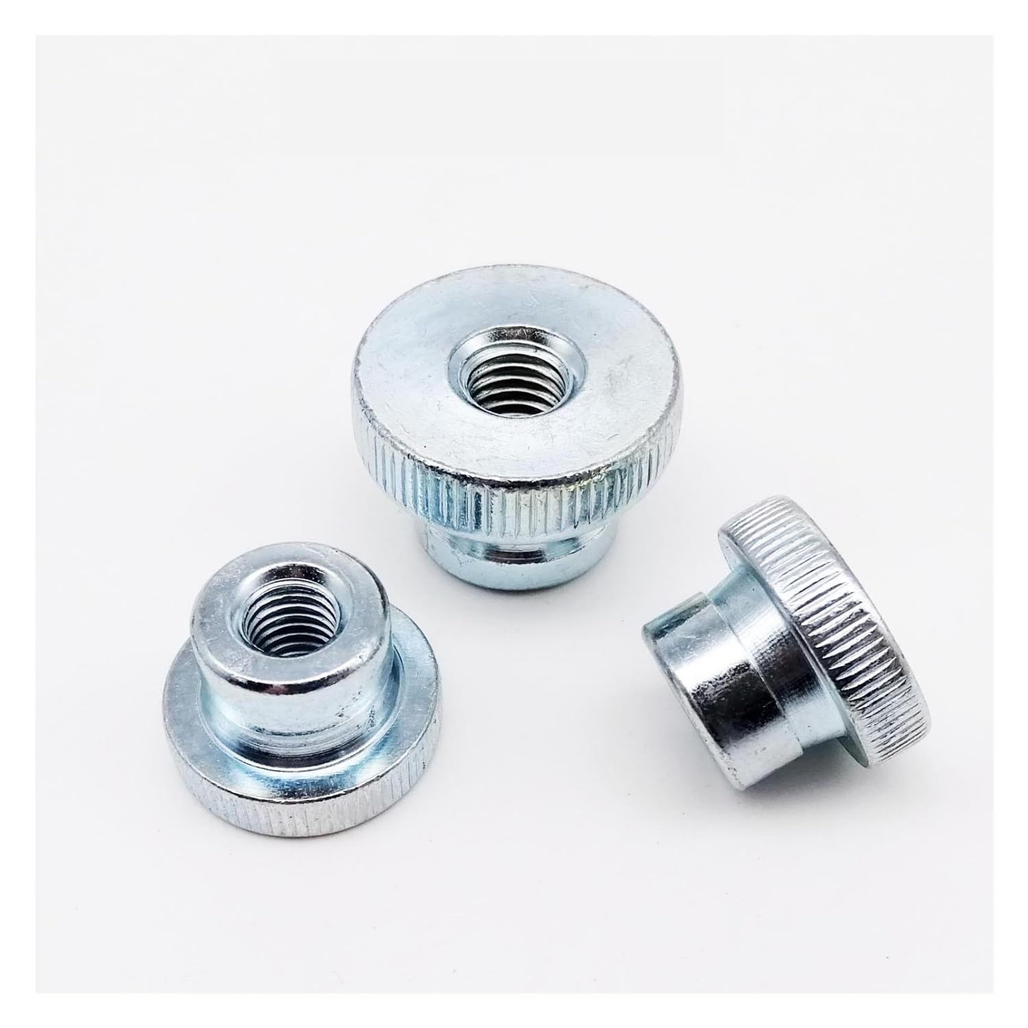 AXCAR Für DIN466-B Für GB806 M3 M4 M5 M6 M8 M10 Verzinkte Rändelmutter Mutter Festziehen Motorrad Bolzen(Color2,M3 5PCS) von AXCAR