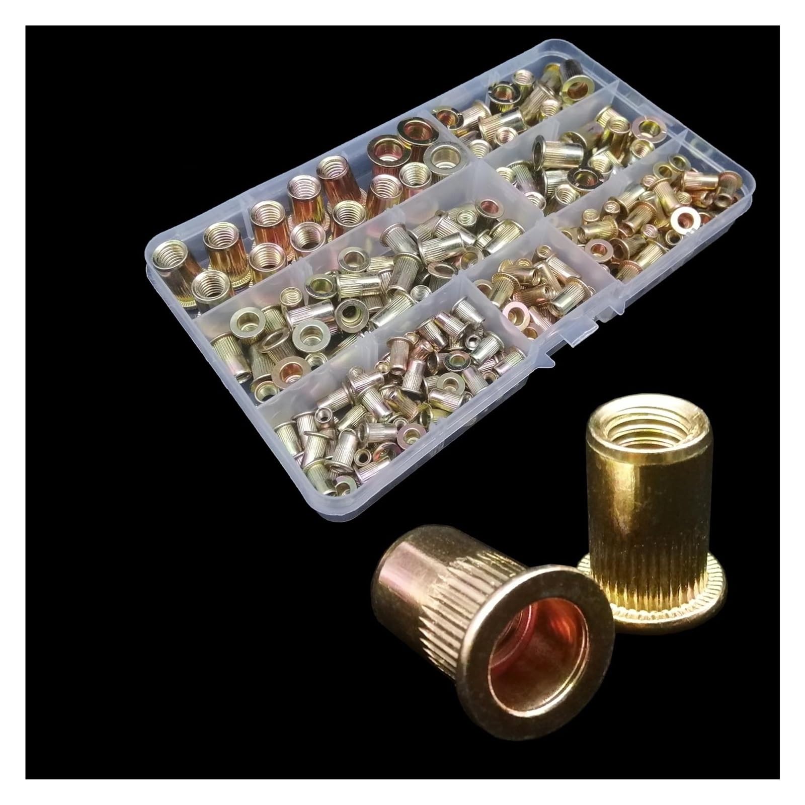 AXCAR M3 M4 M5 M6 M8 304 Elstahl Aluminium Stahl Flachmutter Nutsert Set Kit Motorrad Bolzen(Color2) von AXCAR