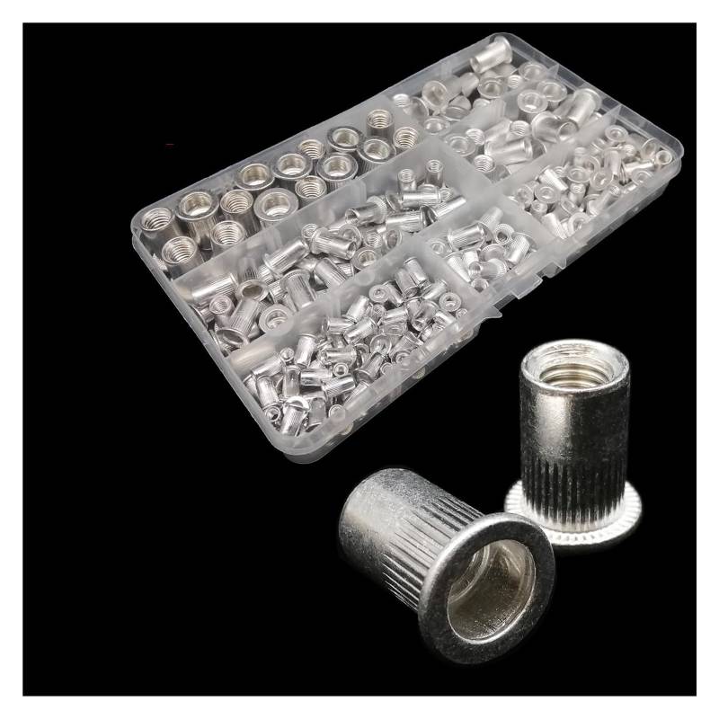 AXCAR M3 M4 M5 M6 M8 304 Elstahl Aluminium Stahl Flachmutter Nutsert Set Kit Motorrad Bolzen(Color4) von AXCAR