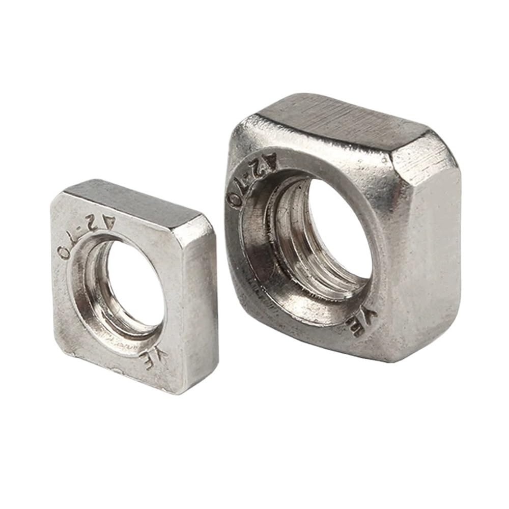 AXCAR M3 M4 M5 M6 M8 M10 M12 304 Edelstahl Vierkantmutter Vierkantmutter Dicke/dünne Mutter Die Dünne Schraubkappe Motorrad Bolzen(M3 Thick (50Pcs)) von AXCAR