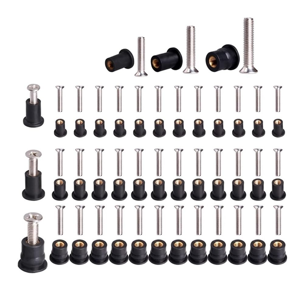AXCAR M4/M5/M6 Gummi-Well-Muttern Mit Elstahl-Schraube Kajak-Kupferschrauben Well-Nuss-Set Motorrad Bolzen AXCAR M4/M5/M6 Gummi-Well-Muttern Mit Elstahl-Schraube Kajak-Kupferschrauben Well-Nuss-Set Motorrad Bolzen von AXCAR