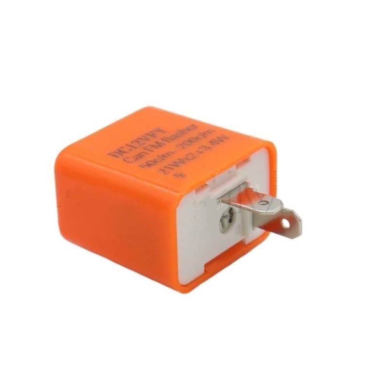 AXCAR Motorrad Einstellbares 2-poliges Relais Motorradbeleuchtung Blinkerrelais(Orange 2pcs) von AXCAR
