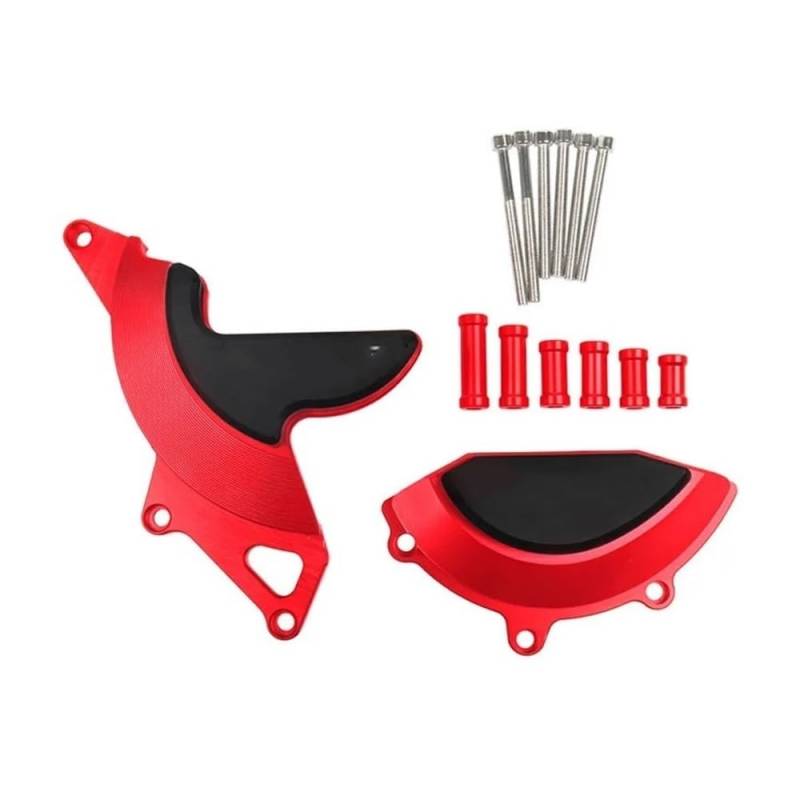 AXCAR Motorrad Links Und Righ Motor Stator Starter Abdeckung Rahmen Slider Protector Für CB650R Für Cb 650R 2019 2020 2021 2022 2023 Motorgehäuse Stator(Red-CB650R) von AXCAR