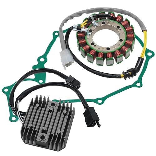 AXCAR Motorrad Regler Gleichrichter + Zündung Stator Spule + Abdeckung Dichtung Für Shadow 400 600 Für VLX Für NV400 Für NV600 Für VRX400 Für VT600C Stator Zündspule von AXCAR