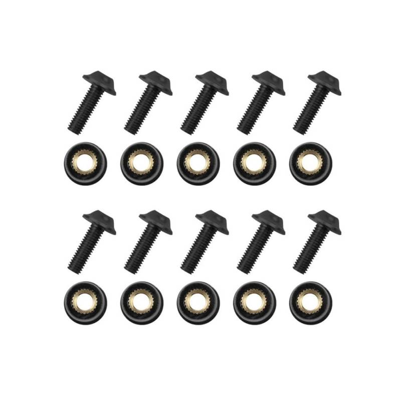 AXCAR Motorrad Windschutzscheibe Windschutzscheibe Verkleidung Bolzen Schraubensatz Muttern M5 16mm Radmuttern Motorradzubehör Motorrad Bolzen(Black) von AXCAR