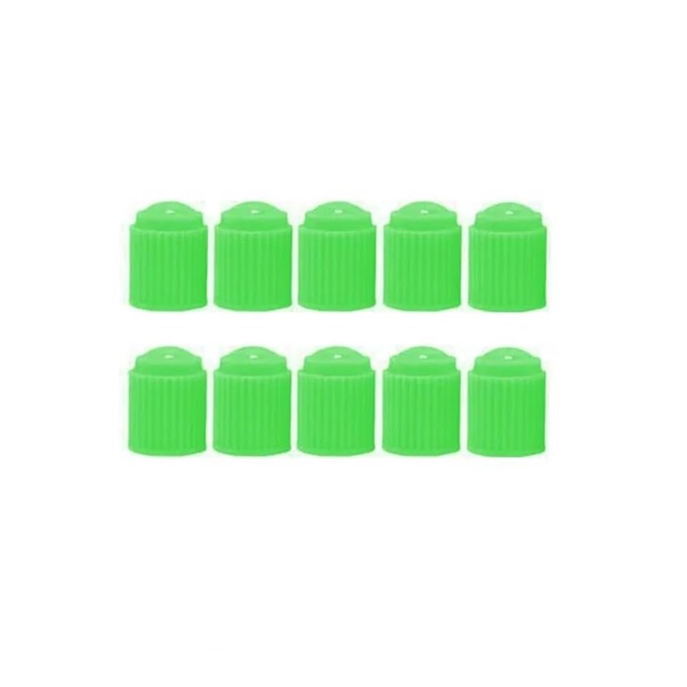 AXCAR Reifenventilkappen Motorrad Fahrrad Reifenventile Abckkappen Kunststoff Reifen Rad Ventilkappen Autozubehör Motorrad Bolzen(Green 10pcs) von AXCAR