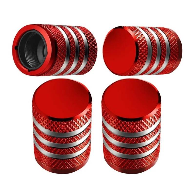 AXCAR Reifenventilschaftkappenabckung Reifenkappen Aus Metall Mit Kunststoffauskleidung Für Motorrad- Motorrad Bolzen(Red) von AXCAR