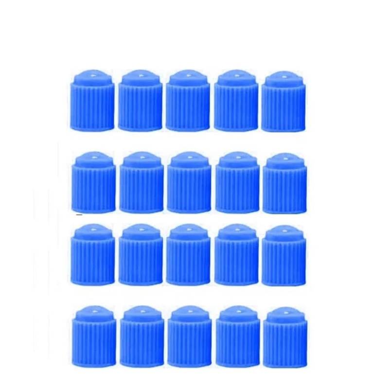 AXCAR Universal-Ventilkappe Aus Kunststoff Rad-Reifen-Luftvorbau-Abckung Staub-Reifen-Ventilkappen Für Auto Und Motorrad Motorrad Bolzen(Blue 20pcs) von AXCAR