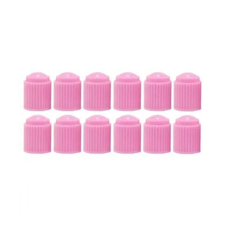 AXCAR Universal-Ventilkappe Aus Kunststoff Rad-Reifen-Luftvorbau-Abckung Staub-Reifen-Ventilkappen Für Auto Und Motorrad Motorrad Bolzen(Pink 12pcs) von AXCAR